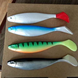 Señuelos de Pesca de agua salada de 70g, cebo blando grande de 235mm, sábalo de silicona, Lucio Artificial, Swimbait, plantilla de cola de paleta, Wobblers, 1 unidad