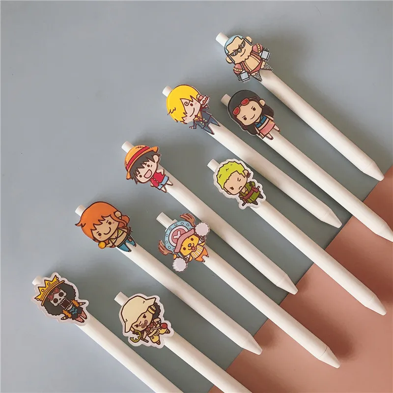 Eendelige Gel Pennen Anime Kawaii Schattige Kinderen School Briefpapier Luffy Roronoa Zoro Nami Tony Chopper Figuur Accessoire Kinderen Cadeau
