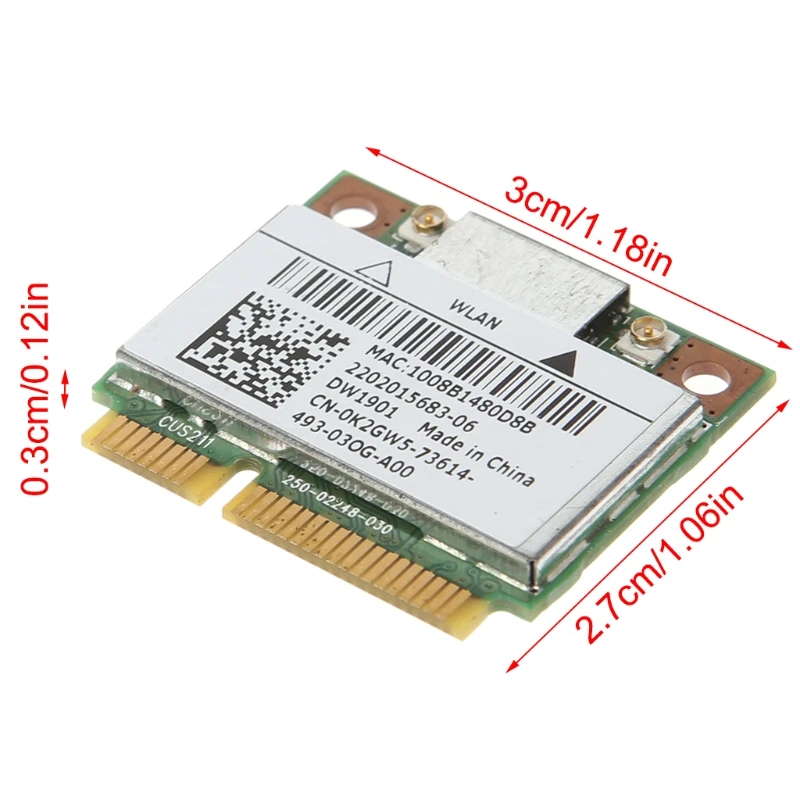 DW1901 AR5B22 Card Dual Band Bluetooth-compatible Wireless Half Mini PCI-E WIFI Card 300M for for Inspi