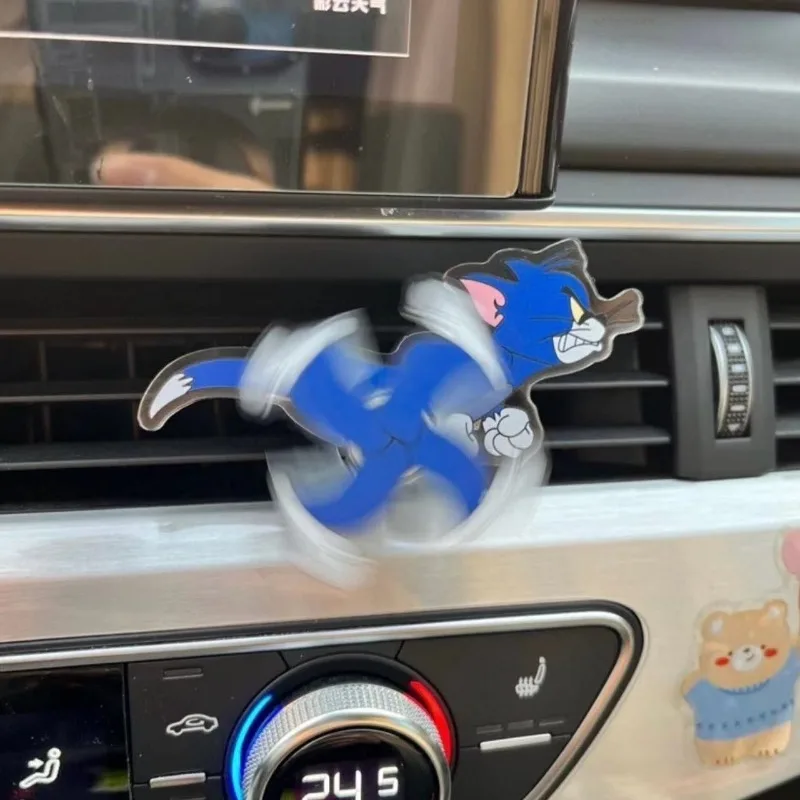 Cartoon New Rotating Cat And Mouse Car Air Conditioner Air Outlet Interior Decoration Accessories Ornaments Toys for Kids