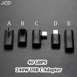 USB C Adapter 90 Degree USB C Extender Type-c 4.0 Right Angle PD 240W 40Gbps Fast Charging For Mobile Phone Switch Laptop Tablet