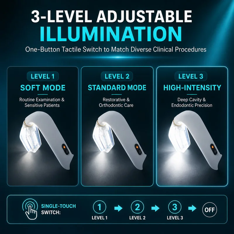 VV Rechargeable Dental Whitening Lamp LED Oral Illuminator with Bite Block Intraoral Light for Complete Mouth Lighting System