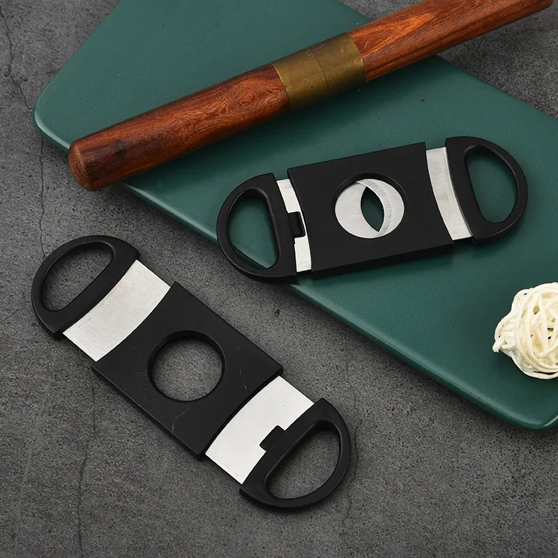 

Black Cigar Cutter Stainless Steel Sharp Cigar Cutter Manual Cigarette Breaker Cigar Accessories Wedding Party Souvenir Gifts