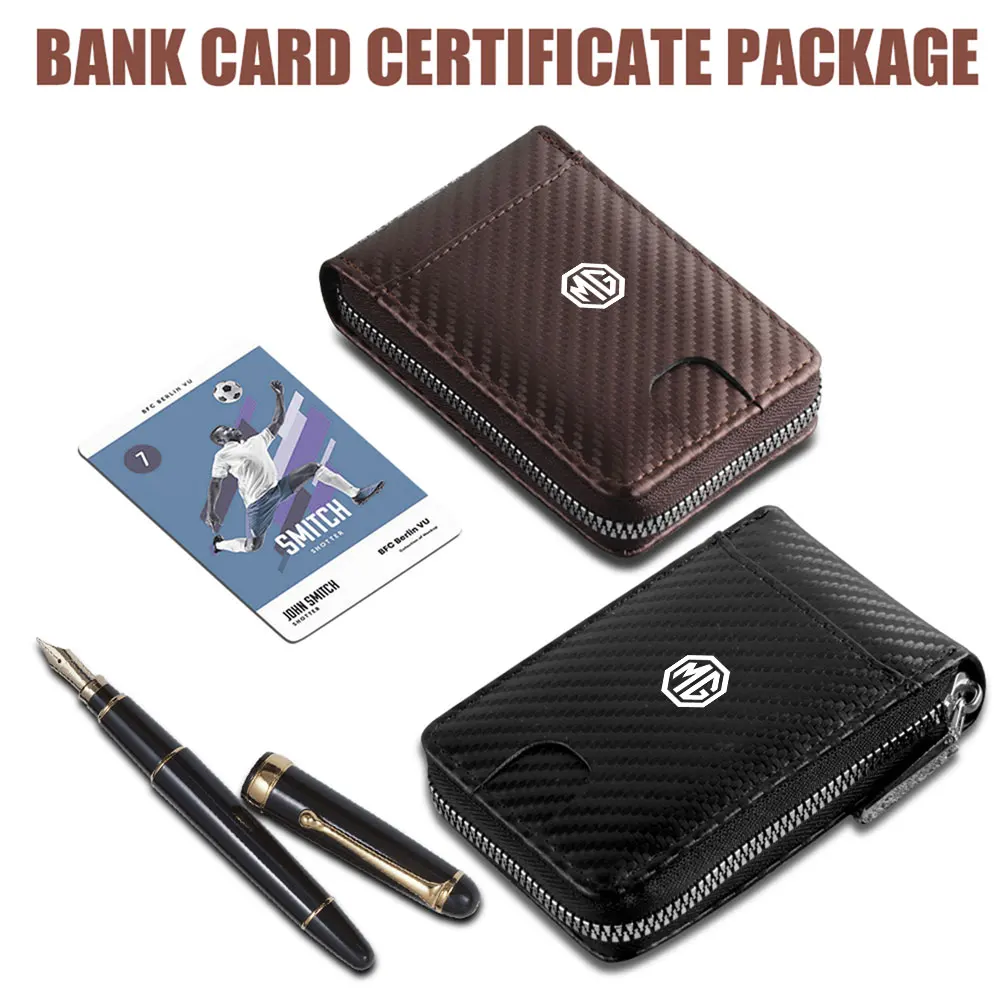 تصفيف السيارة المحمولة حامل رخصة القيادة حافظة بطاقة الائتمان حقيبة التخزين اكسسوارات لموريس المرآب MG 350 MG5 HECTOR GS ZS