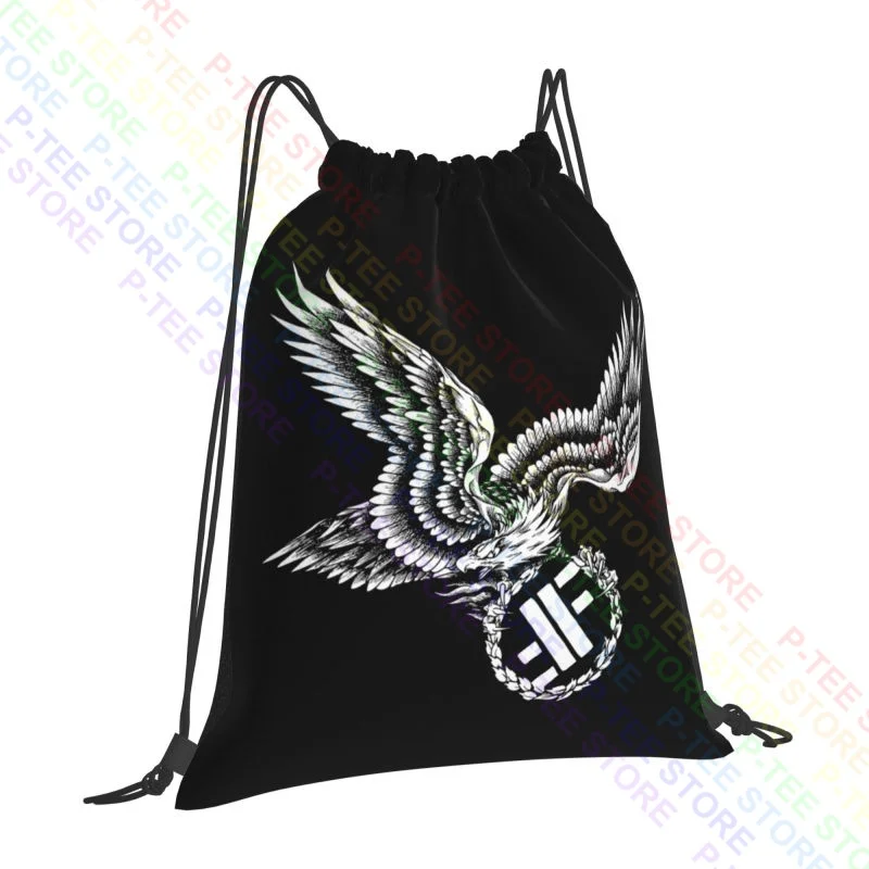 Fear - Eagle & Logo Drawstring Bags Gym Bag Print Backpack Shopping Bag Large Capacity