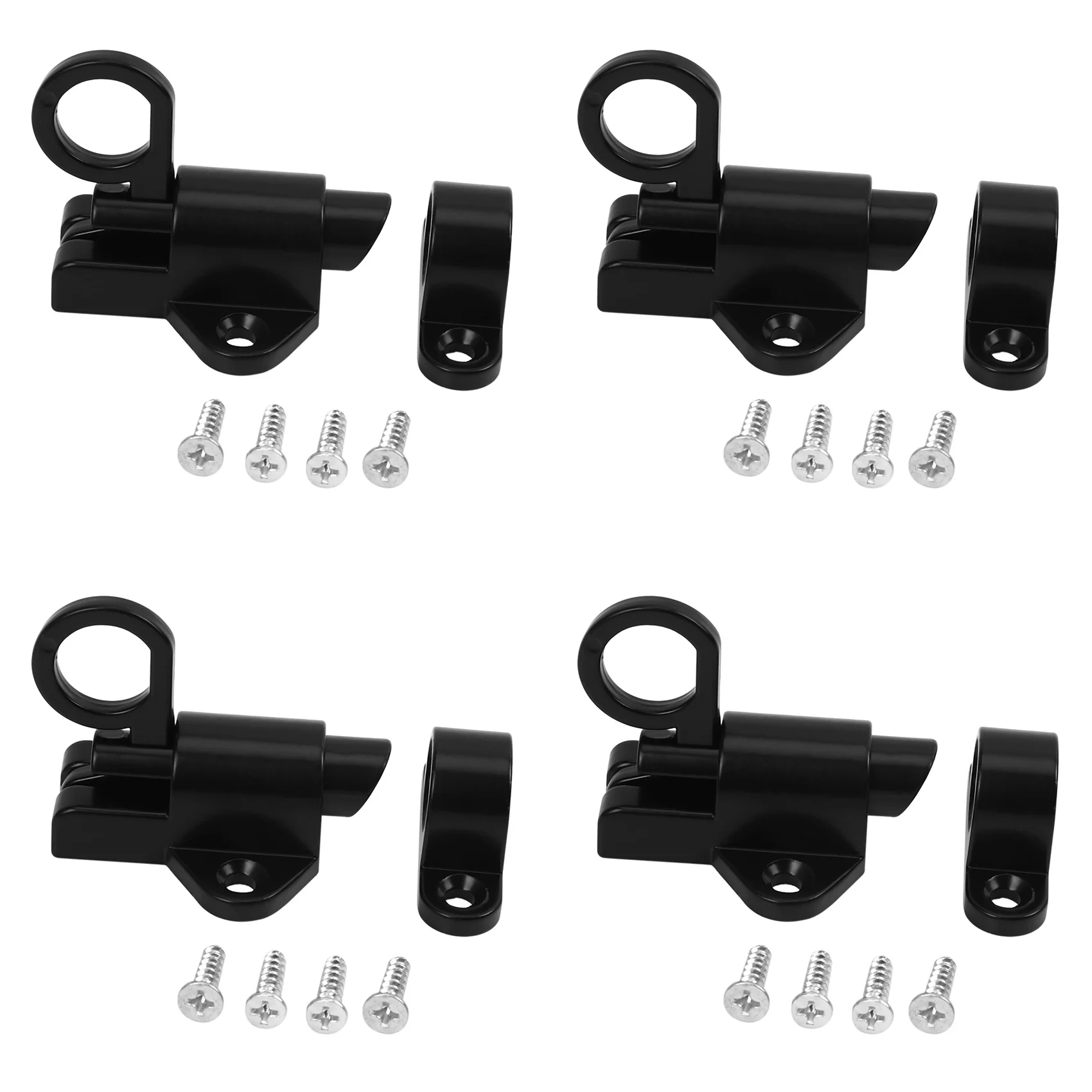 VEHO-4X Aluminum Alloy Security Automatic Window Gate Lock Spring Bounce Door Bolt Latch, Black