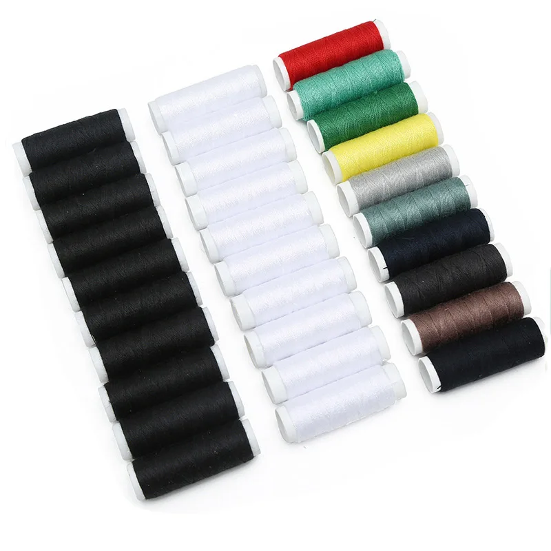 10Pcs/Pack 50Yards Sewing Thread Polyester Thread Sewing Kit DIY Small Roll Household Hand Embroidery Sewing Kit Mixed Colors