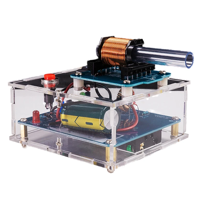 Pistolet elektromagnetyczny DIY zestaw elektroniczny pocisk dalekiego zasięgu cewka wysokiego napięcia Booster produkcja płytek drukowanych elektron spawalniczy