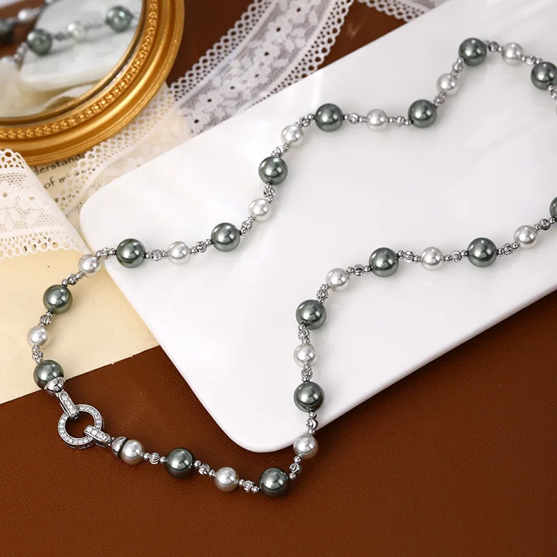 

Exotic Tahitian Pearl Choker – Mixed Color Natural Pearls Vintage Circle Clasp Adjustable Necklace Minimalist Statement Piece