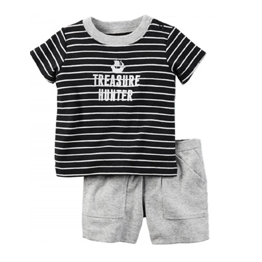 Casual Boys Pajamas Clothes Suit Newborn 2PCS Pyjamas Summer Cotton Children Sleepwear Cotton Sleepwear Tops Pant Bed