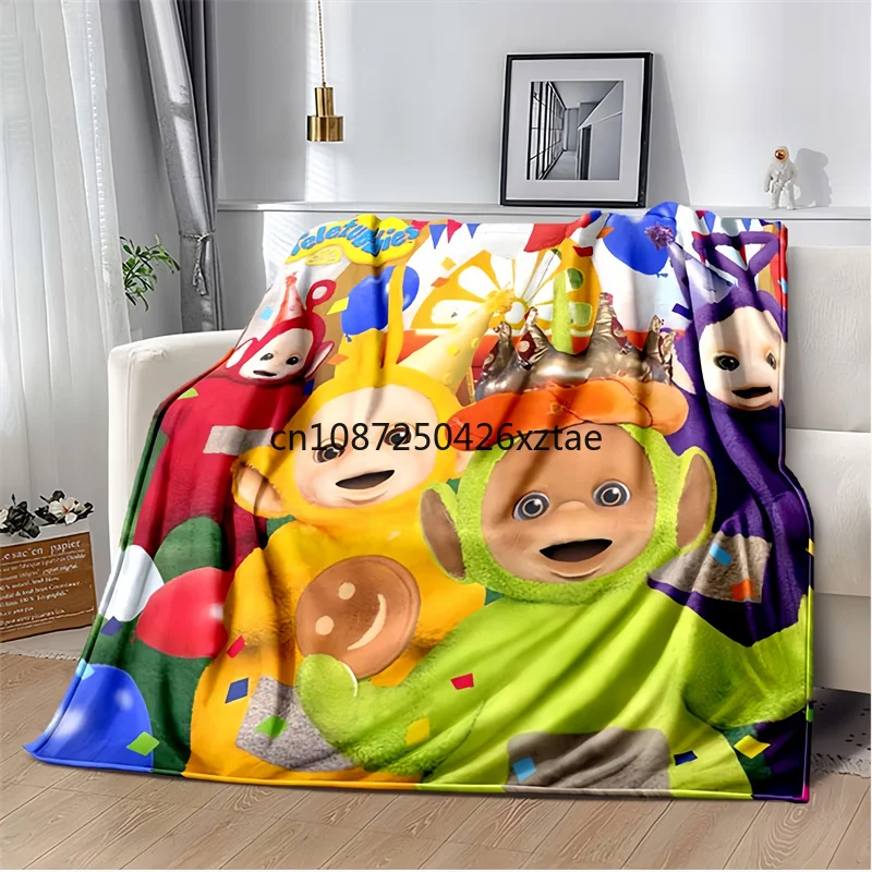 M-Meet The-Teletubbies Cartoon Logo coperta per bambini, morbido caldo sport Yoga divano letto coperte, ragazzi e ragazze regalo di compleanno,