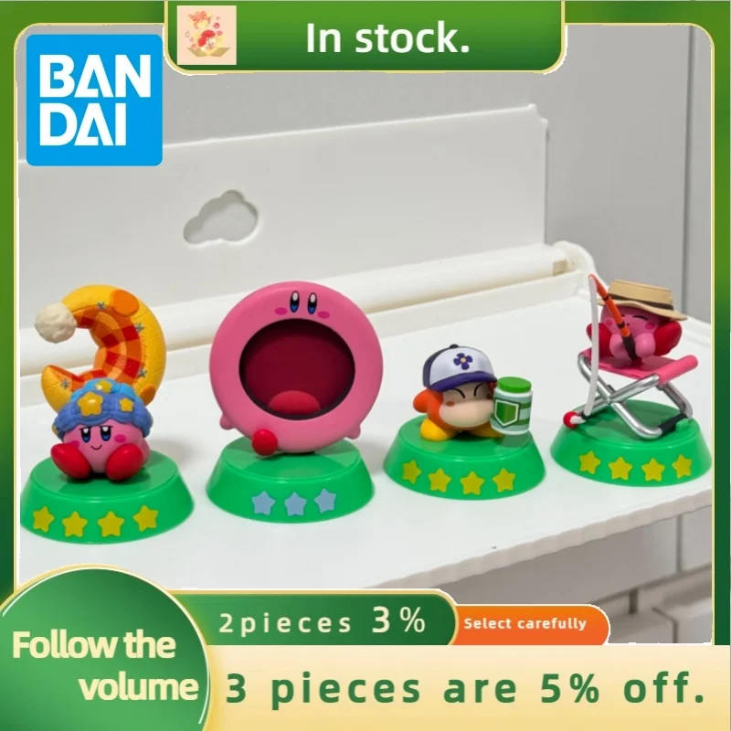 

Фигурки BANDAI Kirby, модель, милое украшение для рабочего стола, капсульные игрушки в полке, натуральный орнамент