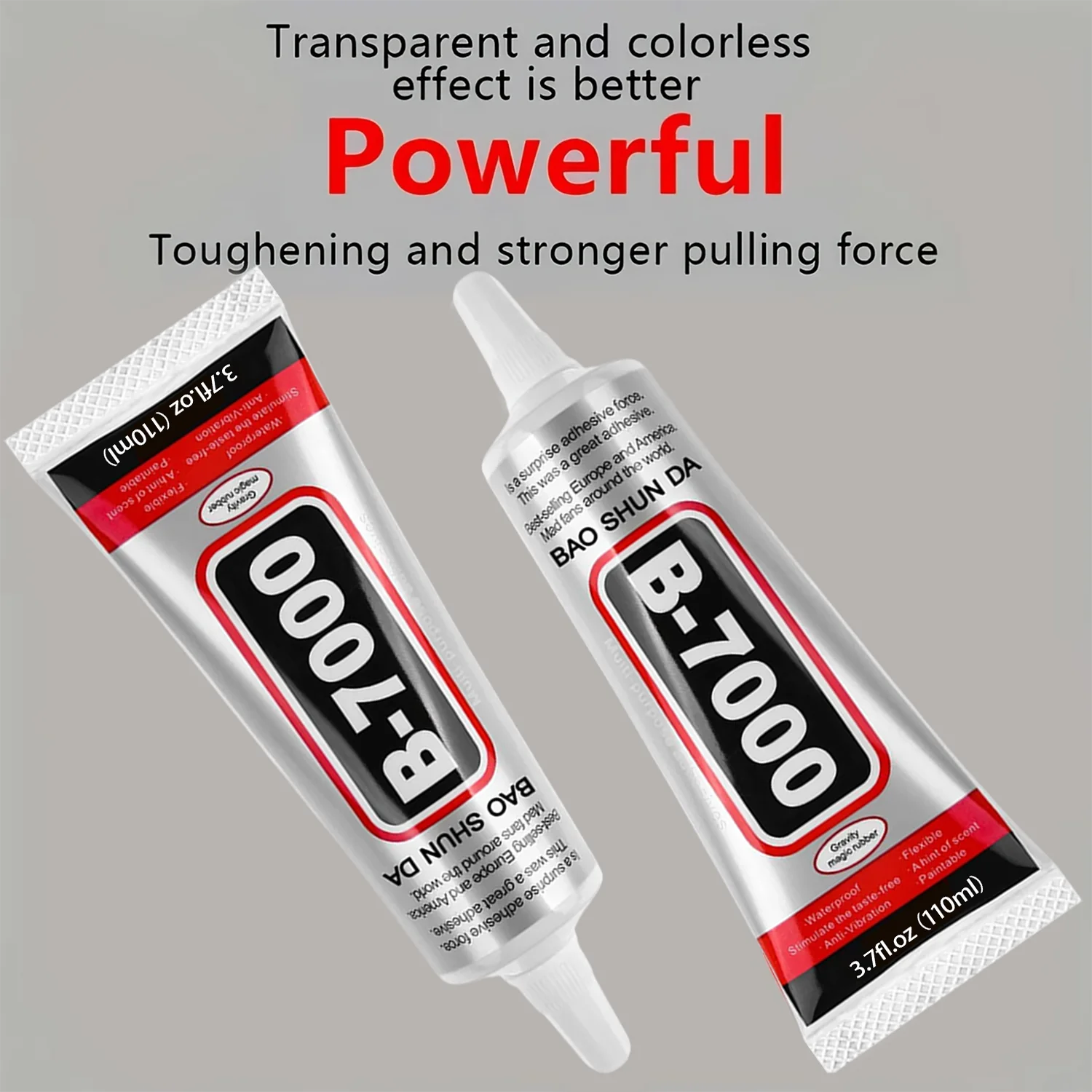 B7000 multi-purpose adhesive for jewels, 4-piece set: clear glue for rhinestones, pendant adhesive, precision-tipped applicator for jewelry making and mobile phone repair.