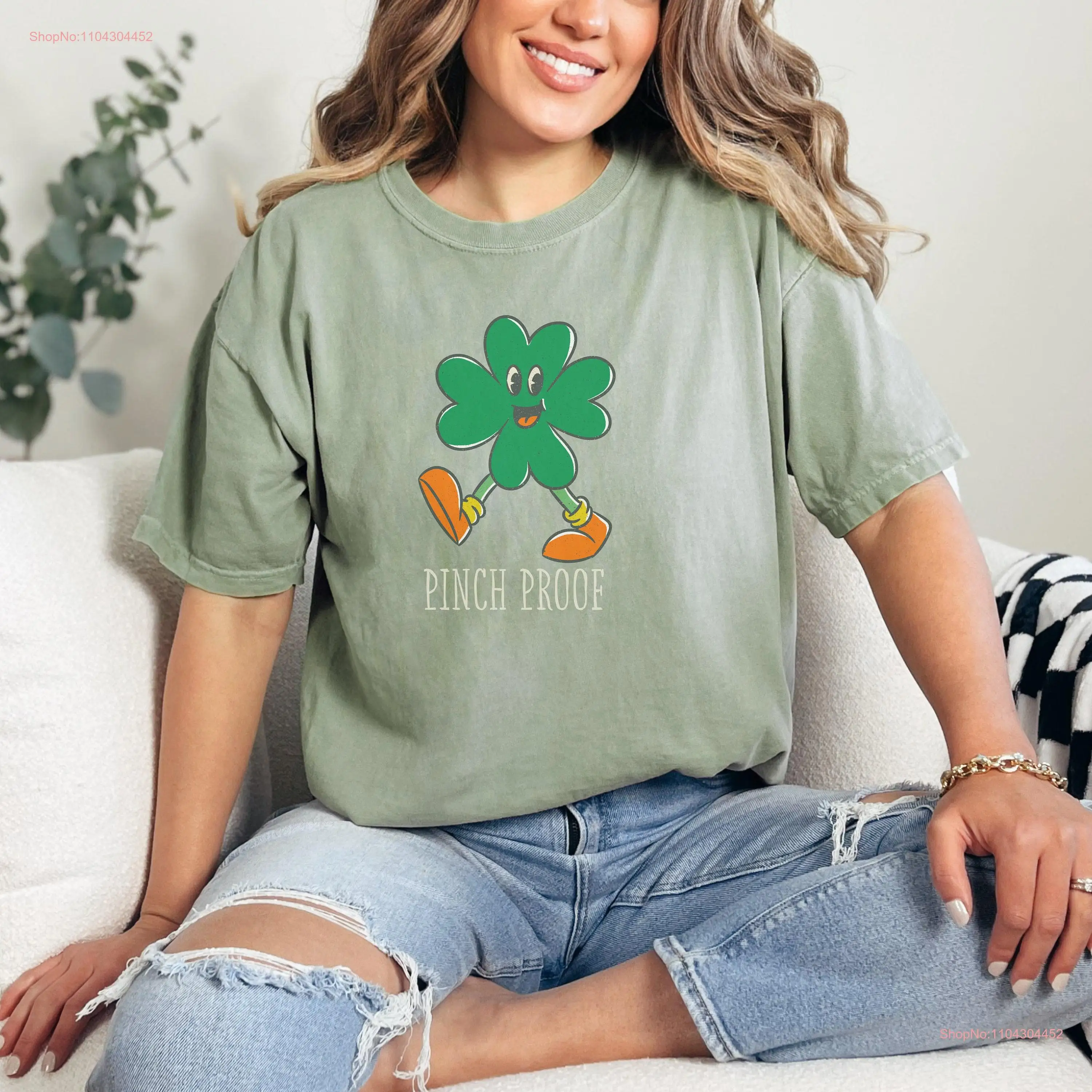 Cute Pinch Proof Saint Patrick's Day T Shirt Funny Patty's Comfort Colors Leprechaun long or short sleeves