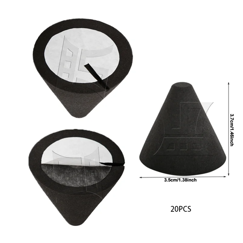 Yibuy 20PCS 3.5x3.7cm Black Drum Piezo Trigger Cone Percussion Instrument Accessories