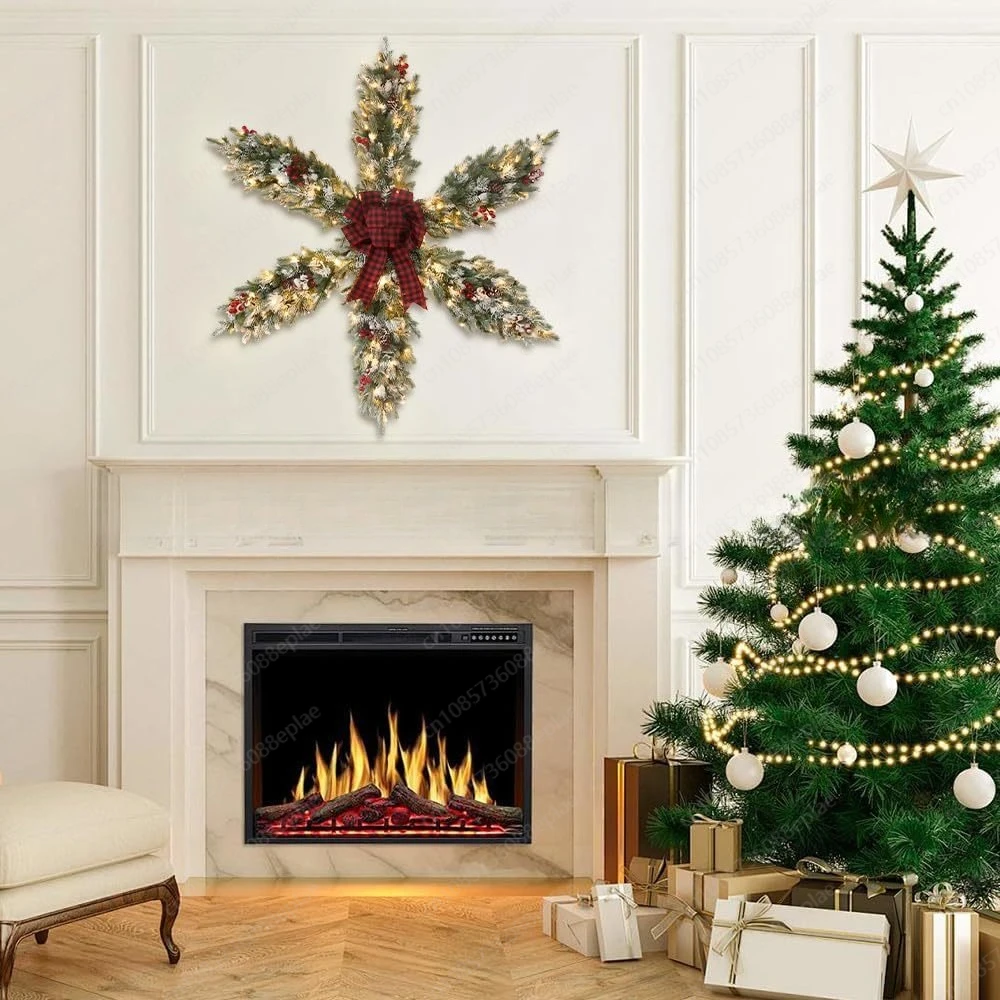 Christmas snowflake 1.2 meters large Christmas wreath Christmas decoration home decoration props ornament
