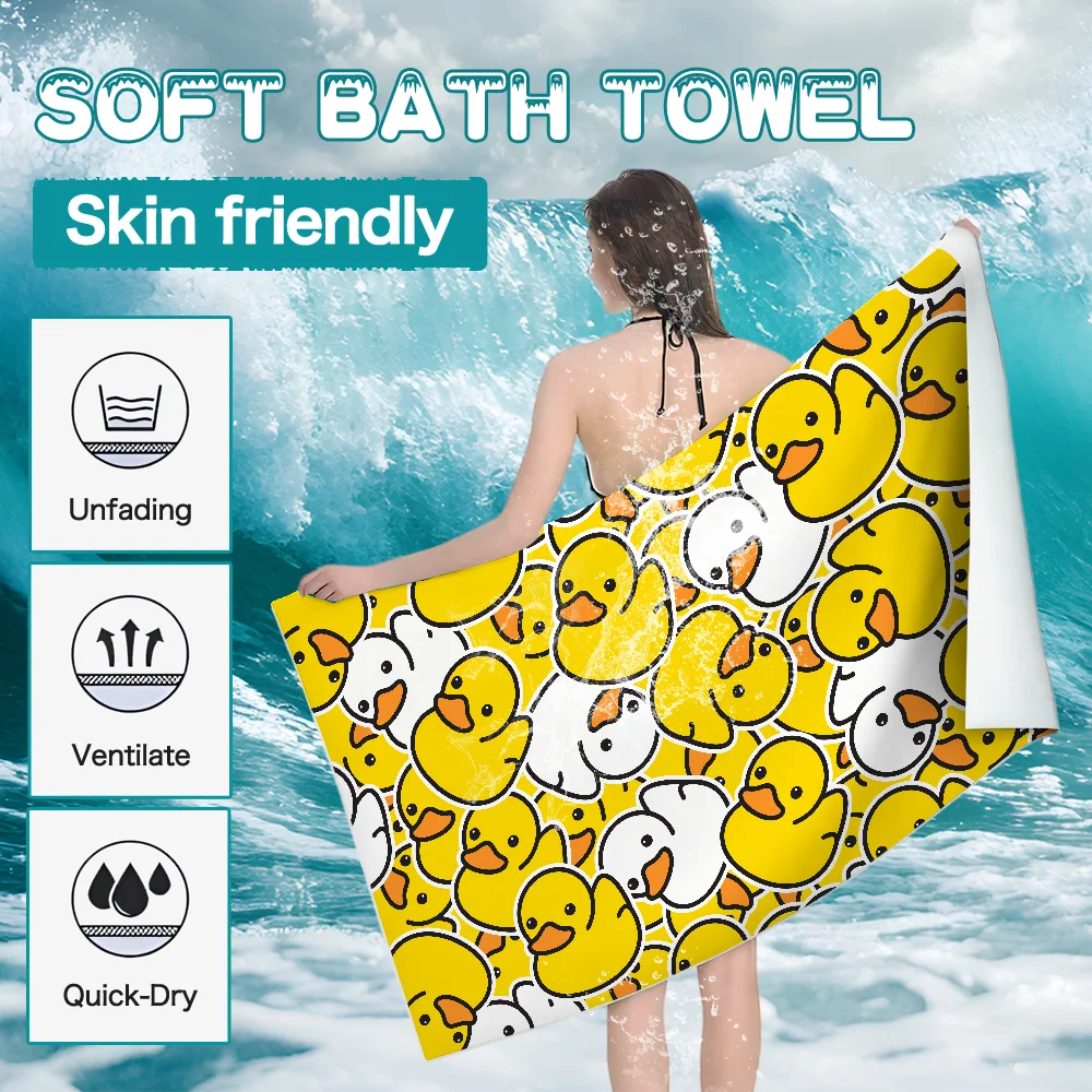 Cartoon Rubber Duck Towel Ultra Soft Absorbant Quickdry Large Beach Towels Personalized Gym Sport Bath Towels