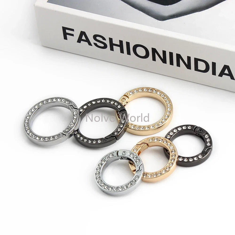 

5/30/100PCS 19mm 25mm Open Decor Diamond Spring O Ring For Bags Handbag Belt Pendant Keyfob Connect Carabiner Holder Accessory