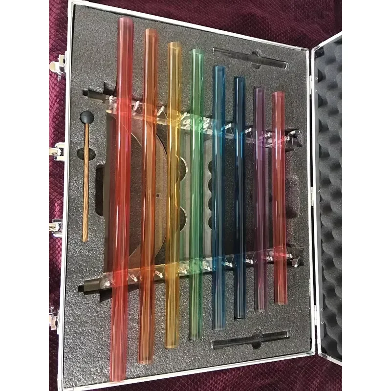 STAR LIN KUP 432Hz Colored Crystal Harp with Perfect C D E F G A B C Notes Includes Case 2 Crystal Mallets and 1 Rubber