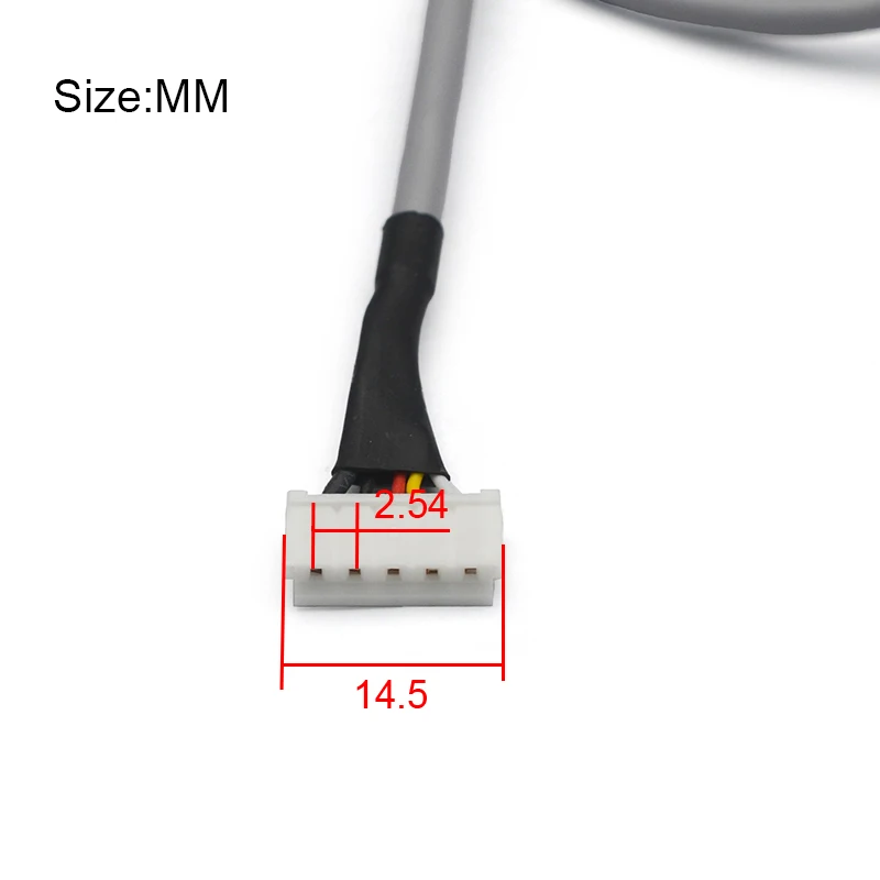 20Pcs Guitar Pickup Output Cable 4 Conduct+Braiding with 5P Terminal 450MM Coil Splitting Cable Black Plug Direct Grey