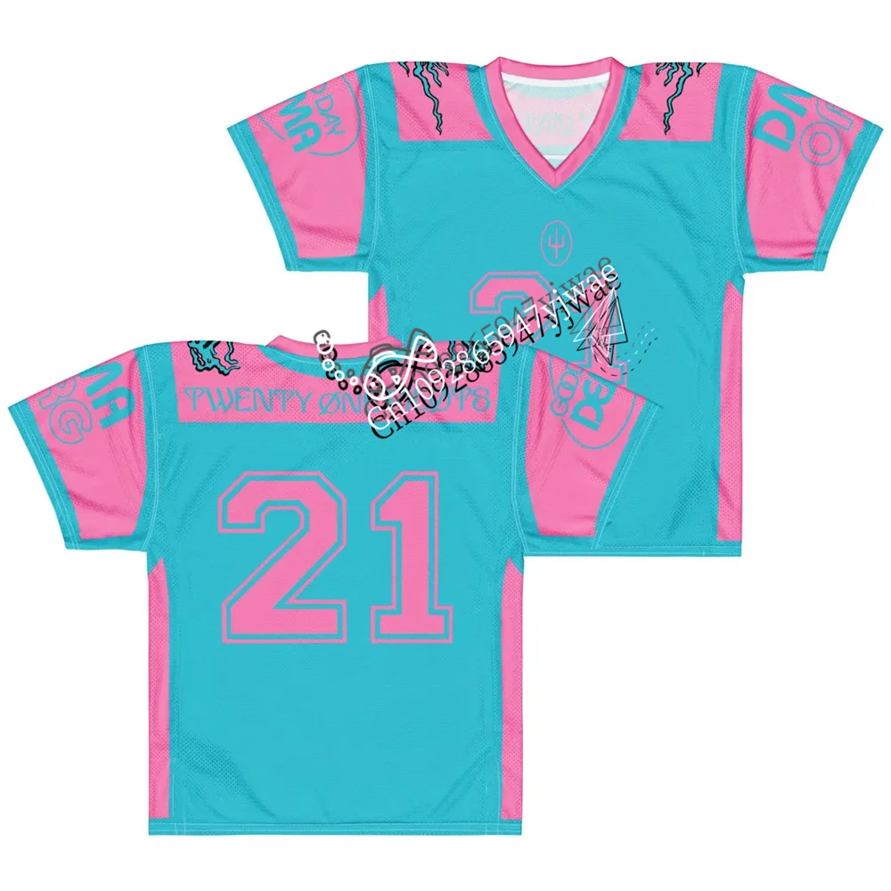 Twenty One Pilots Bandito Trench Rock Band FOOTBALL Jersey Y2K Oversized Graphic Breathable Mesh Streetwear Adult Kid's T-shirts - view 4