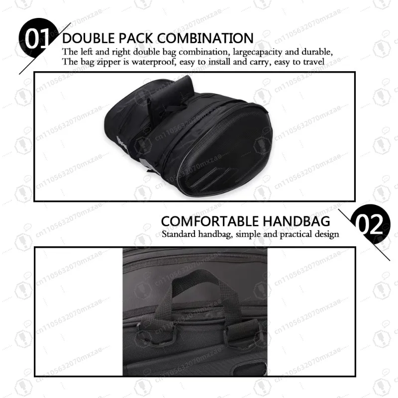Accessoires de moto, sac de selle à surface dure, sac arrière pour bagages avec housse de pluie