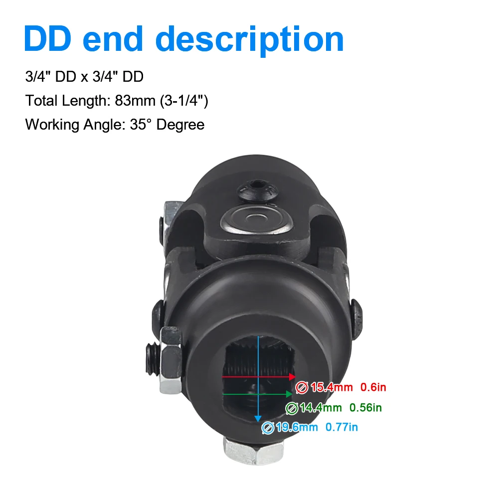 Single Steering Shaft Universal U Joint 3/4\