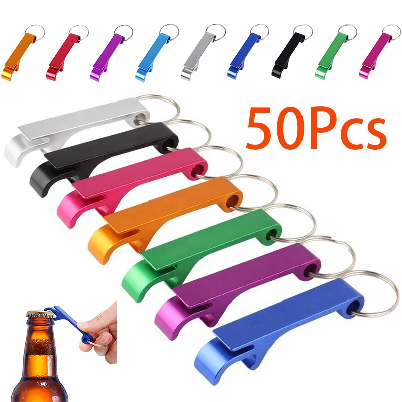 

50Pcs Aluminum Keychain Bottle Opener Wedding Souvenir Key Chain Bottle Opener