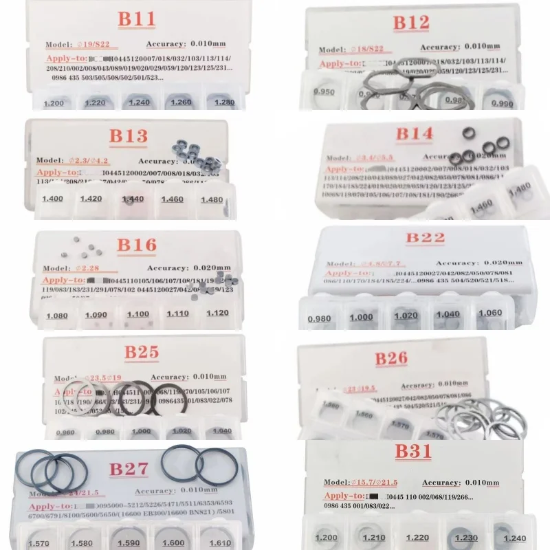 505PCS Common Rail Injector Adjusting Washers Shims Gasket Repair Kits For Bosch Denso B11 B12 B13 B14 B16 B22 B25 B26 B27 B31