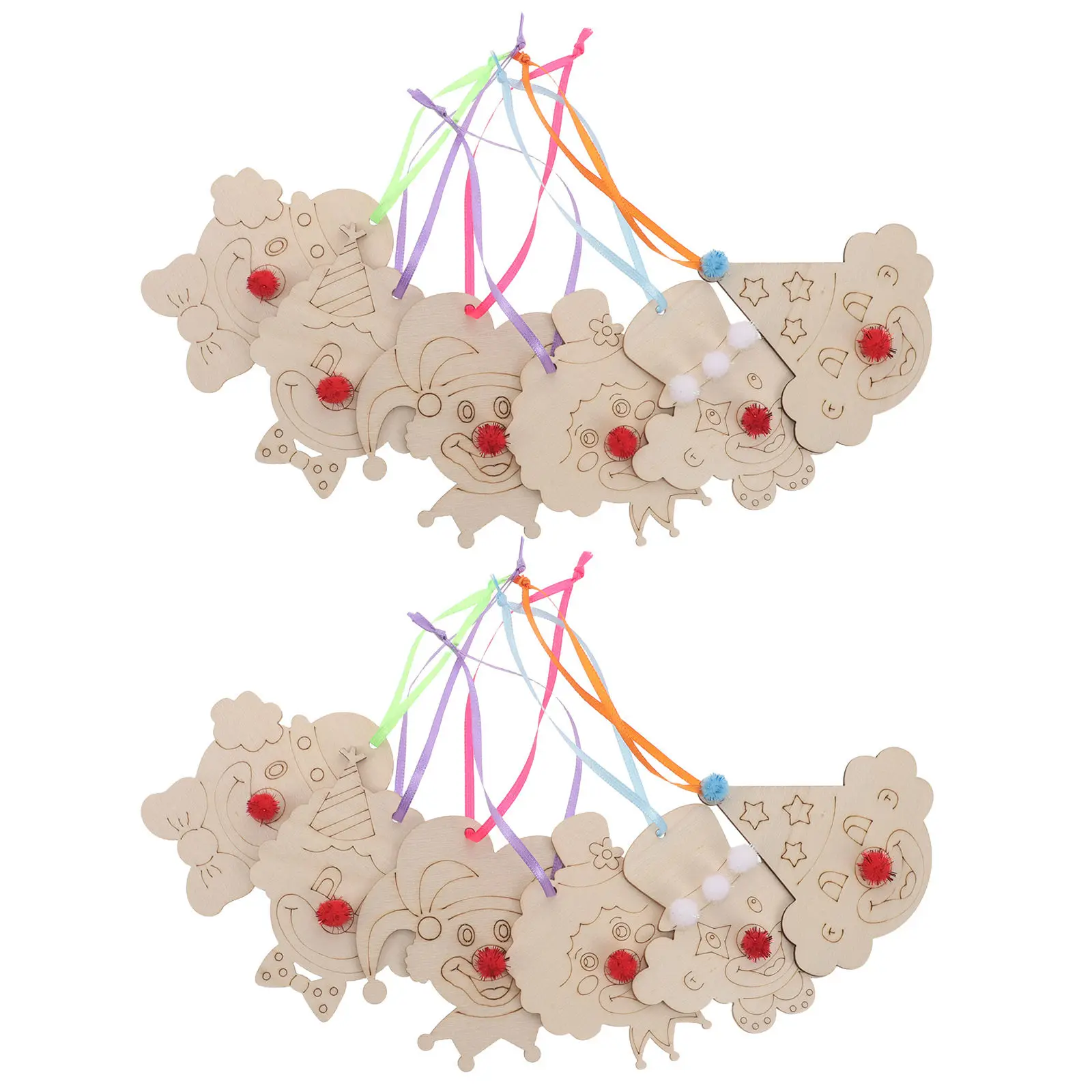 1set-children's-wooden-hanging-carnival-clown-ornaments-unfinished-wood-slices-predrilled-paintable-crafts-diy-holiday-party