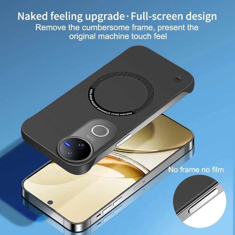 No Border Phone Case for VIVO V50 Lite V50E T4R V50Lite 5G Fundas Thin Magnetic Wireless Charging Hard Original Back Cover Shell view 4