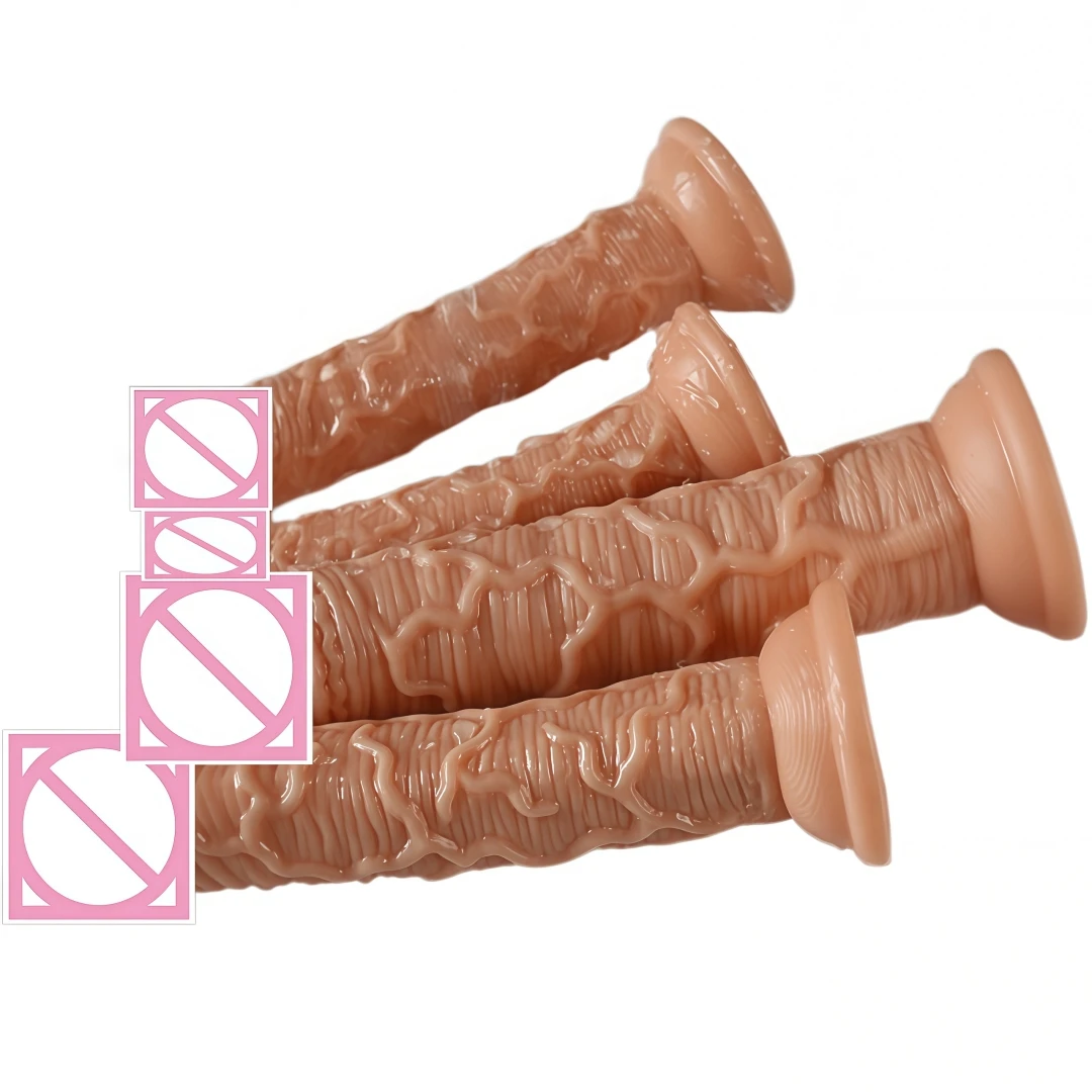 HeartCaptor Realistic Veined Silicone Dildo with Strong Suction Cup, 4 Sizes, Waterproof Adult Toy - Details 6