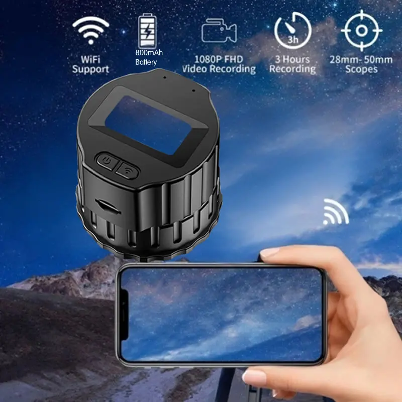 Microscópio wifi hd câmera ocular eletrônica 1.5-Polegada gravação de tela wifi embutido para astrofotografia planetária relógio de pássaros