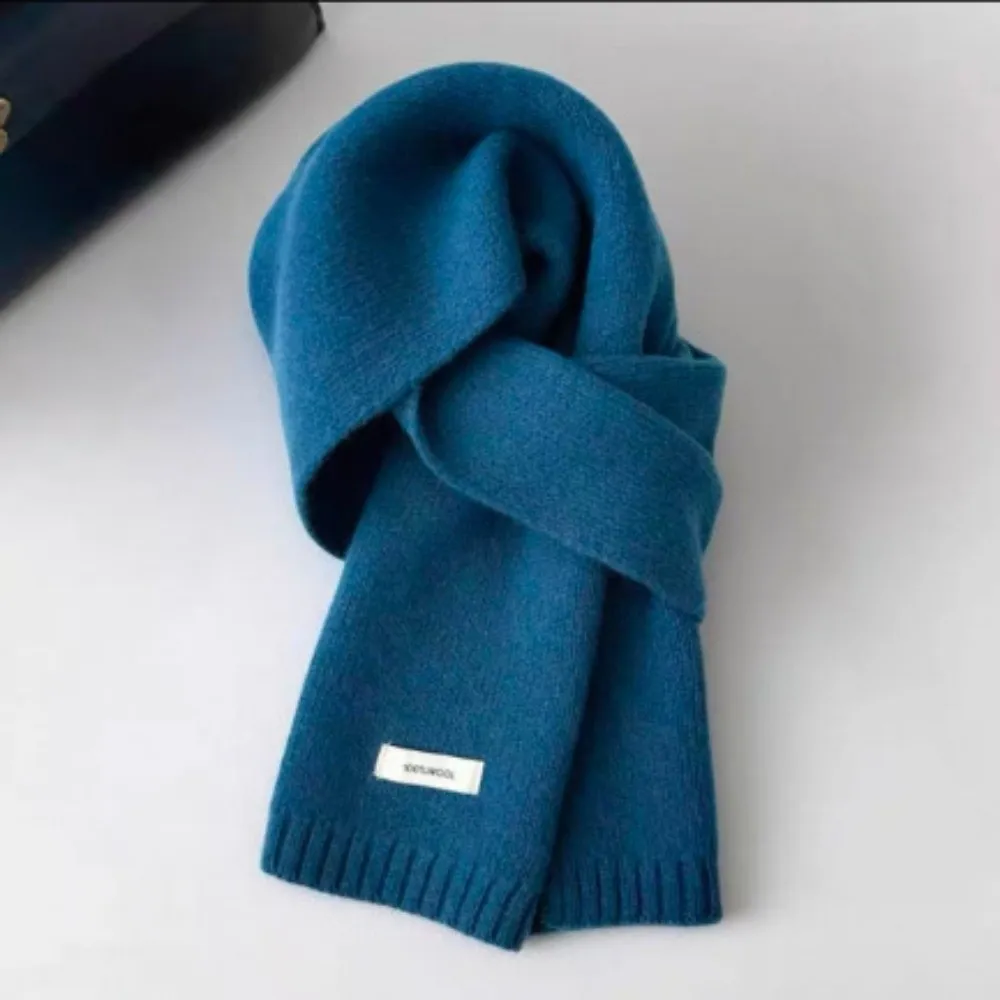 

Осень-зима, теплый вязаный шарф из 100% кашемира, защита шеи, высококачественный вязаный шарф из чистой шерсти, утепленный утеплитель для шеи