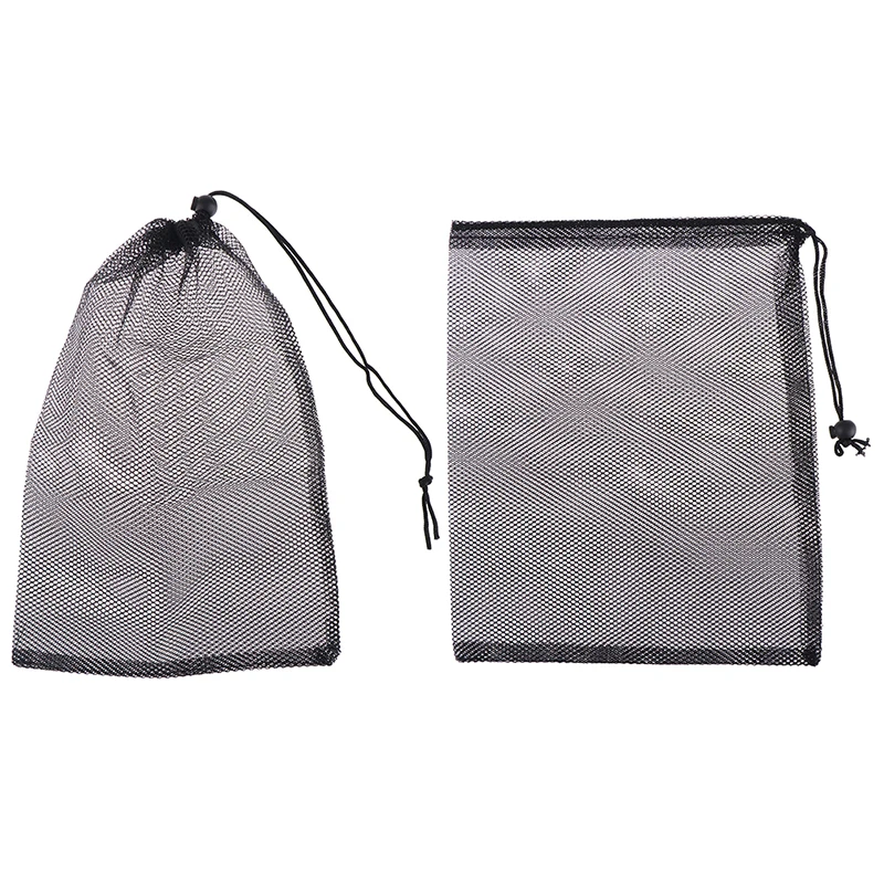 Thickened Mesh Belt Pocket Black Nylon Drawstring Mesh Eye Bag Dustproof Storage Mesh Bag