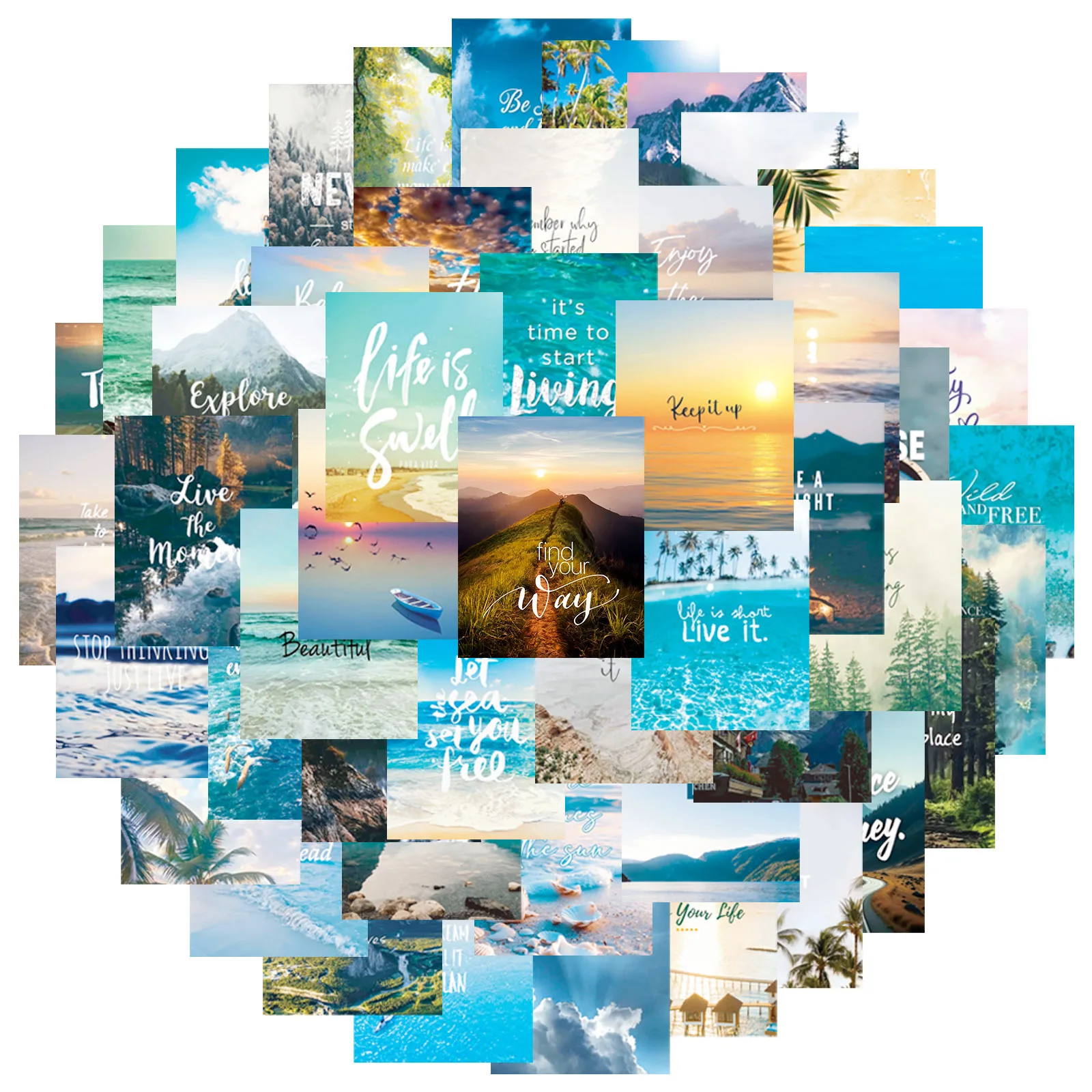 

50Pcs Travel Motivational Stickers Decal for Notebook Skateboard Guitar Classic Cool Sticker