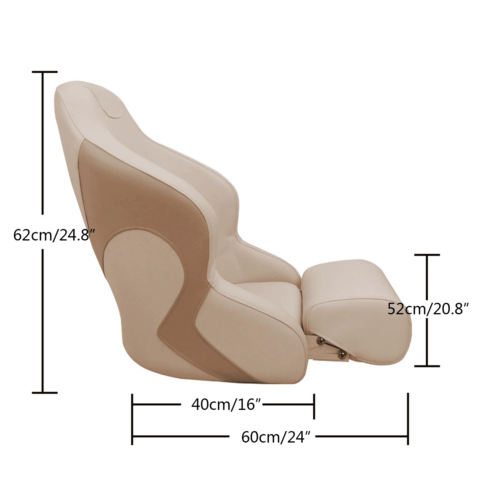 Asiento de barco de PU + aluminio de Color puro, asiento de pesca para pasajero, resistente al agua, plegable UV, asiento de lujo para conductor de barco, accesorio marino para RV