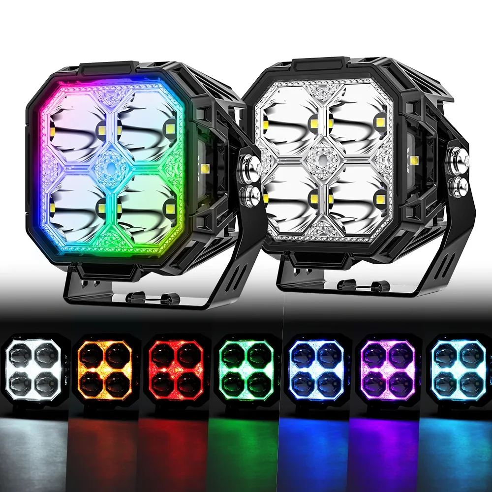 up to date Spot Driving Auxiliary Lights Led Light Roof Linkable RGB Led Light Bar for Jeep Trucks