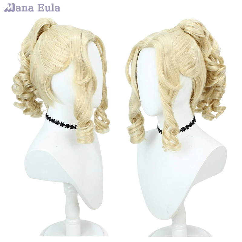 

Журналист Алиса Драсс Парик Игра Identity V Косплей Парик Синтетические Волосы Хвост Светлые Вьющиеся Волосы 48 СМ Журналист Косплей Парики