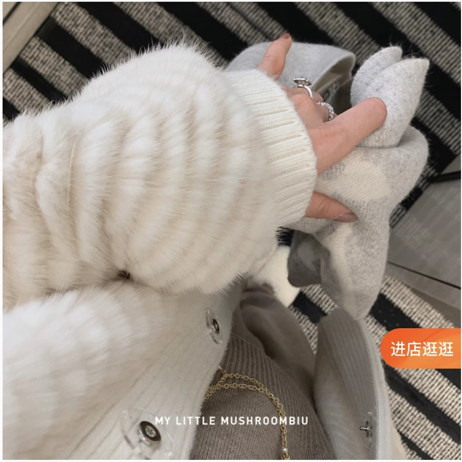 HDHOHR 2024 New High Quality Natural Mink Fur Coats Women Knitted Real Mink Fur Jackets Fashion Winter Warm For Female Plus Size