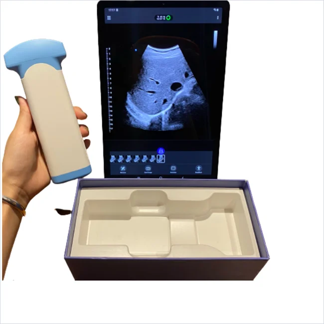 Portable Mini Wireless WiFi Color Doppler Ultrasound Scanner Convex Transducer 128 Elements Plastic Metal Construction Electric