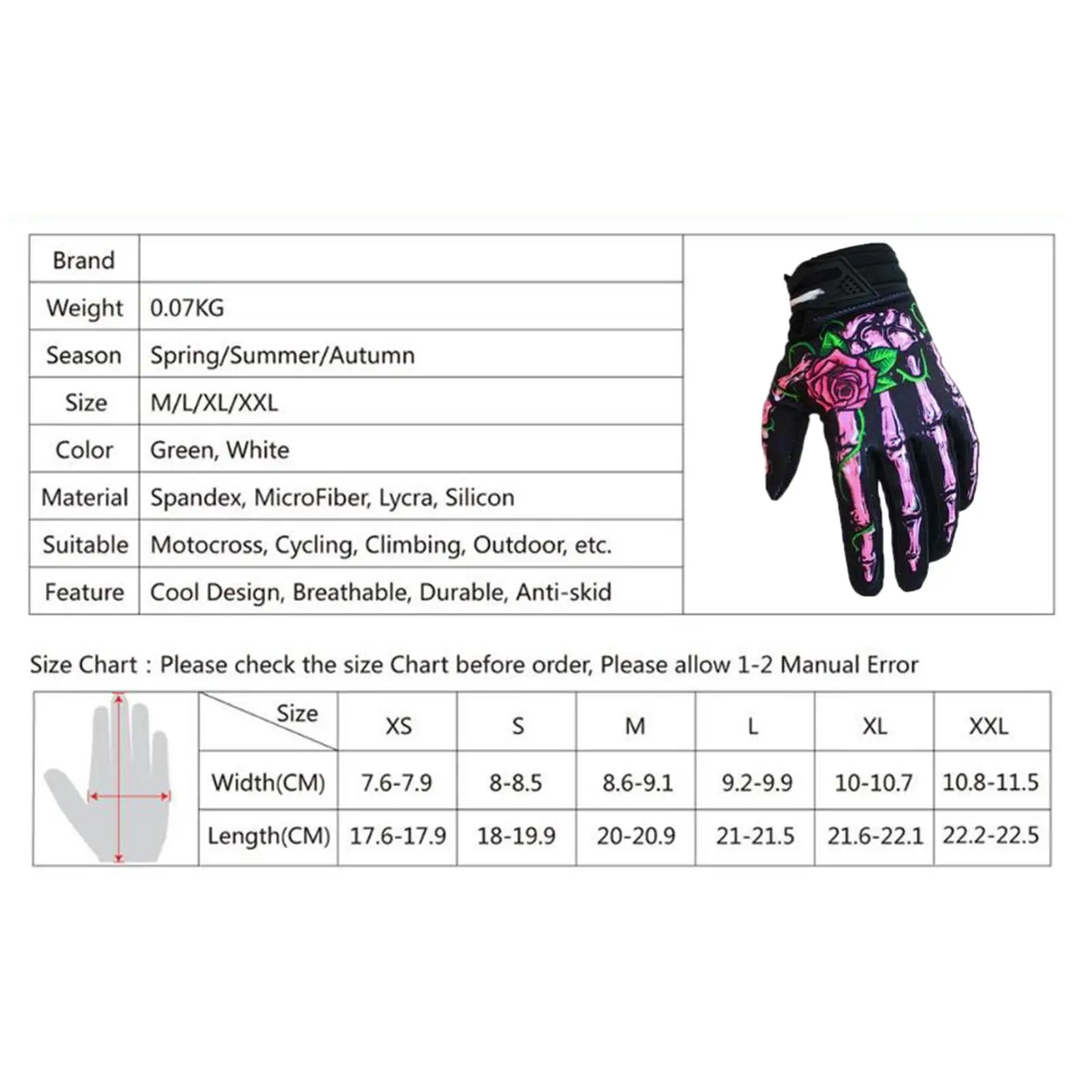 

Мотоперчатки с рисунком скелета, дышащие, противоскользящие, для мотоциклистов и кемпинга