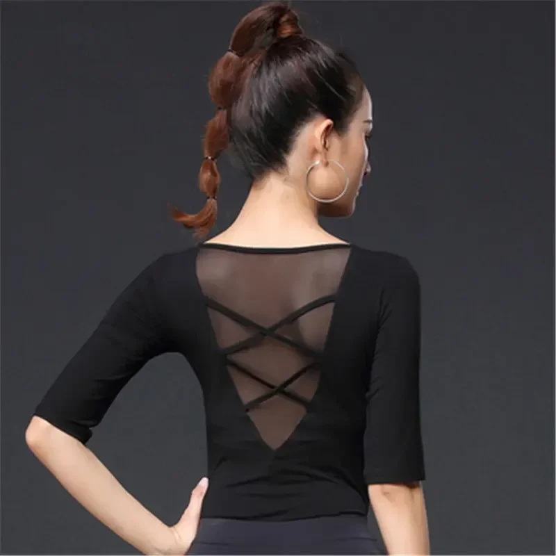 

Fashion Latin Dance Top Ballroom Tango Salsa Cha Cha Samba Rumba Practice Dance Wear Women Modern Dance Training Outfit