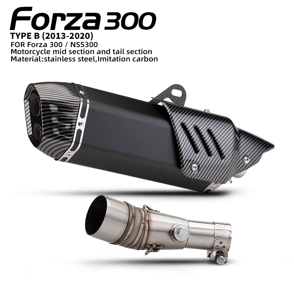 

Slip on For FORZA300 FORZA 300 2013-2020 Motorcycle Exhaust System Modified Mid Link Pipe