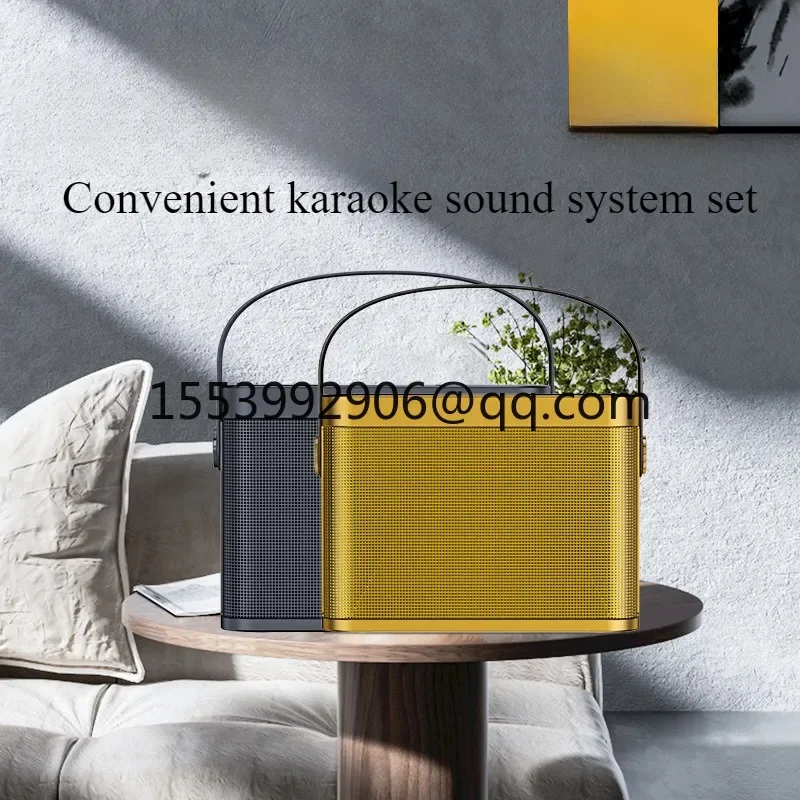 YS-219 Portable Wireless Bluetooth Audio Outdoor Portable Karaoke Dual Microphone Speaker Microphone KTV All-in-One