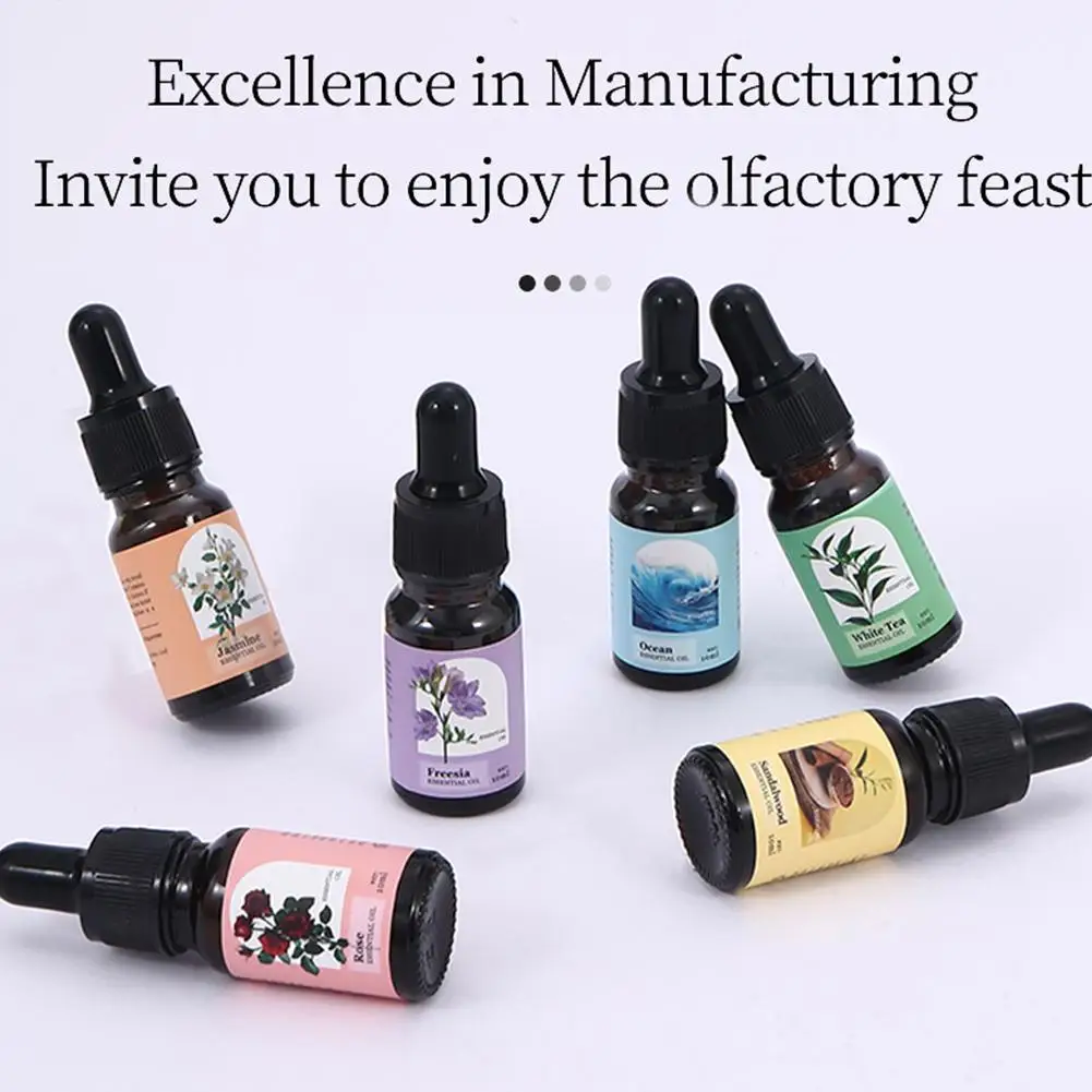 10ml Incense Water Soluble Essential Oil Lavender Tea Rose Stress Lemon Relax Humidifiers Ocean Scent Releasing Refreshing P6M7