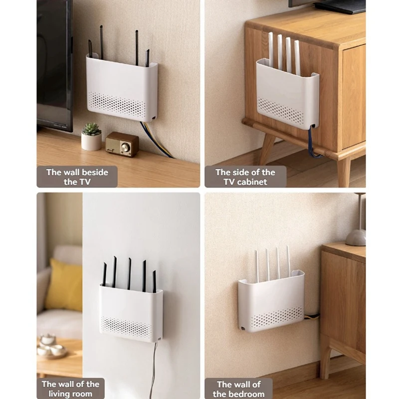 WiFi Router Storage Box,Router Hider Wall Mounted WiFi Box Hider WiFi Storage Box for Living Room Decoration - 30x22cm