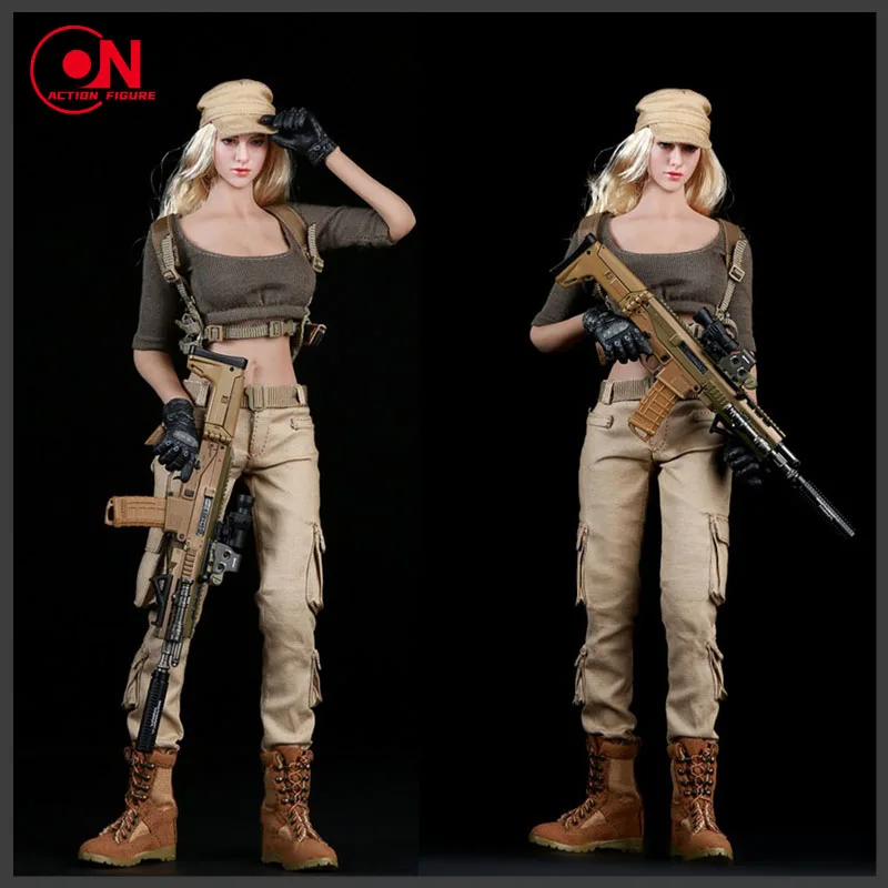 Fire Girl Toys FG010 1/6 Female Shooter Gunners Tactical Gunslinger Black Vest Combat Pants For 12'' Action Figure Body