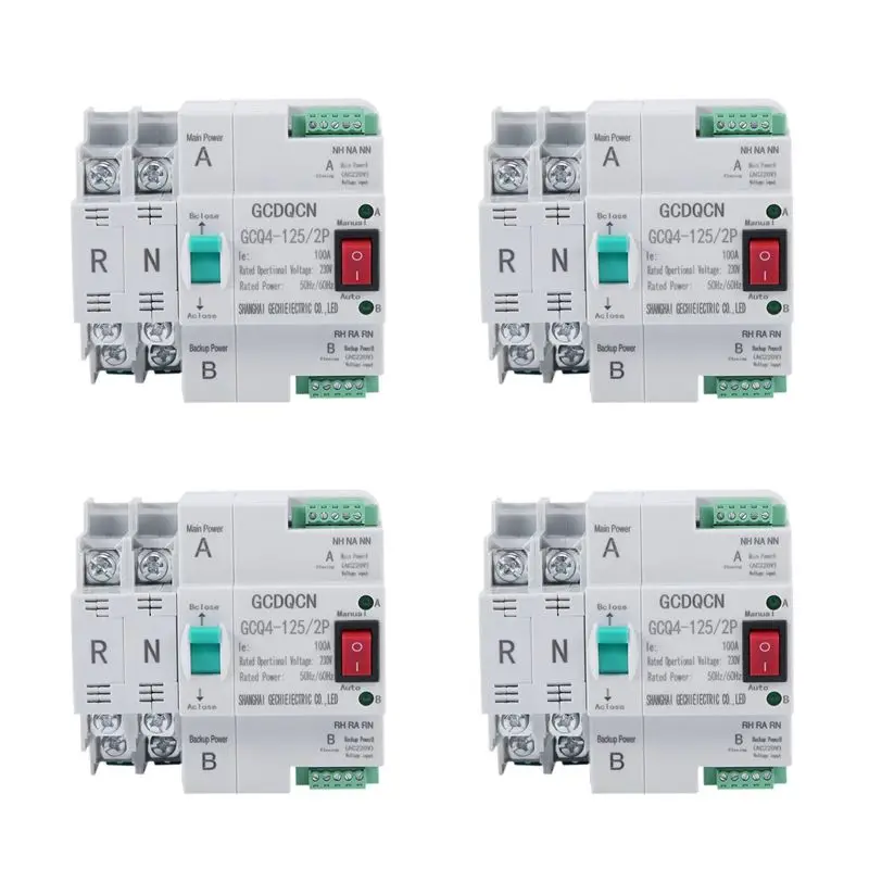 BMBY-4X Dual-Power Automatic Transfer Switch 2P 100A Household 35Mm Rail Installation