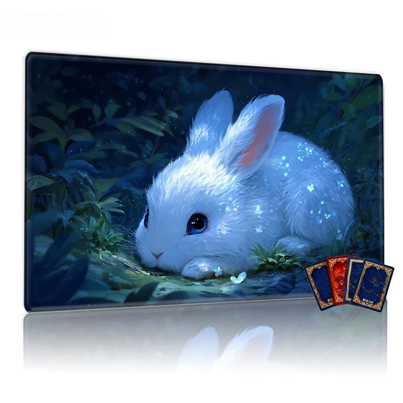 Magic Forest Nightlight Rabbit Gaming Pad, suitable for CCG/TCG/RPG game mice. A durable desktop decoration, an ideal gift